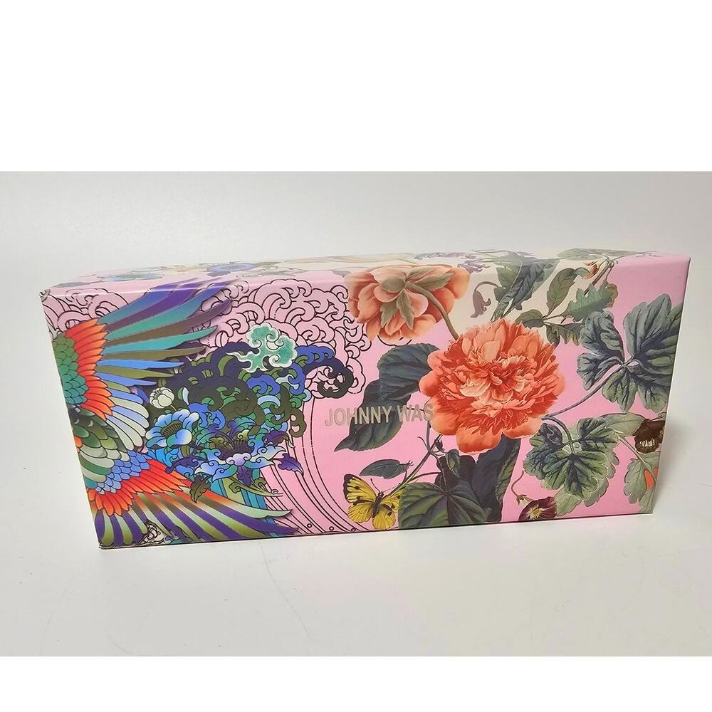 Johnny Was Empty Decorative Gift Box - Pink Floral, Bird & Butterfly Print
